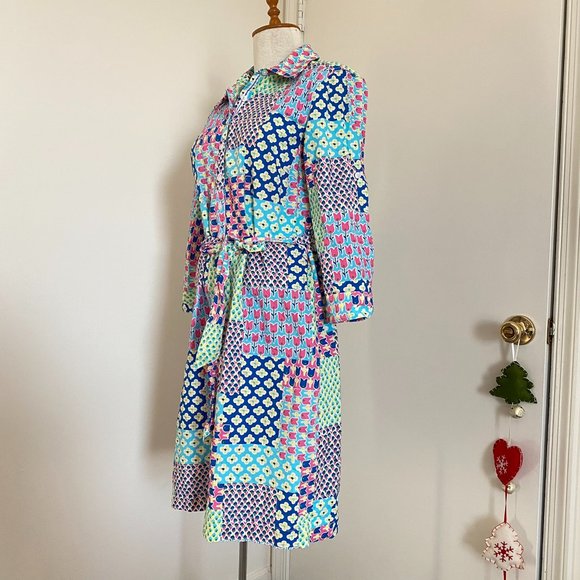 Talbots Totally Spring Tulips and Flower Patch Straight Dress 3/4 Sleeve US8 - Picture 2 of 11